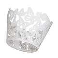 Decorazione per cupcake in pizzo bianco tagliato al laser con farfalle per matrimoni - Bianco
