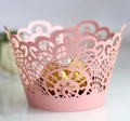 Pirottini per cupcake in pizzo rosa tagliati al laser per decorazione elegante di dolci - 5cm / Rosa
