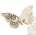 Farfalle decorative in legno intagliate al laser con motivi floreali per matrimoni - Avorio