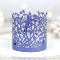 Involucro in carta pizzo viola con motivi a foglia per candele LED e decorazioni - Blu Zaffiro
