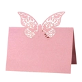 Marque-places papillon découpés au laser rose pour mariages et fêtes élégantes - Rose