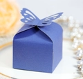 Deep blue butterfly hollow gift box made of pearlescent paper for wedding favors - Sapphire Blue