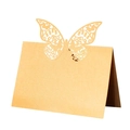 Marque-place papillon découpé au laser en papier perlé doré champagne pour mariage - Doré
