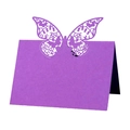 Élégante carte de table papillon violette découpée au laser pour mariages et réceptions - Violet foncé