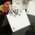 Elegante segnaposto bianco a cuore tagliato al laser per decoro matrimonio - Bianco