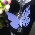 Lavender laser-cut butterfly place card for wine glass decoration at wedding parties - Sapphire Blue