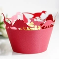 Contours de cupcakes dinosaures rouges découpés au laser pour table de dessert festive - 5cm / Rouge