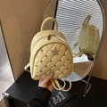 Quilted yellow mini backpack with star rhinestone detail and adjustable straps - Yellow