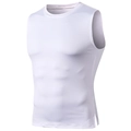 Men's white fitted athletic vest in high-stretch quick-dry fabric for gym and running - S / White