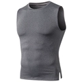 Men's dark grey slim fit compression tank top in quick-dry high-elastic fabric - S / Heather Grey