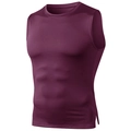 Men's slim fit quick-dry gym vest in dark purple color with side slit detail - S / Burgundy