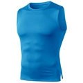 Men's bright blue compression gym vest with quick-dry fabric and muscle fit cut - S / Blue
