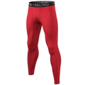 Men's red pro compression pants with elastic Y-E-L PRO waistband for fitness and running - M / Red