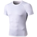 Men's compression fitness t-shirt in white, featuring raglan sleeves and quick-dry fabric - S / White