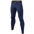 Men's navy blue compression tights with elastic waistband for fitness and running - M / Navy Blue