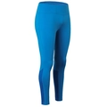 Hemelblauwe yoga-legging met hoge taille, marineblauw stiksel en reflecterende strips - XS / Blauw Goud