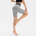 Pantaloncini yoga donna a vita alta con trama a nido d'ape ed effetto sollevamento glutei - S / Grigio