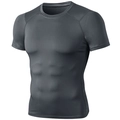 Men's PRO tight compression fitness t-shirt in dark grey high-stretch quick-dry fabric - S / Gray