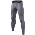 Men's PRO compression sports pants in dark grey heather with elastic branded waistband - M / Heather Grey