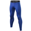 Men's royal blue compression tights in quick-dry fabric with elastic PRO waistband - Dark Blue