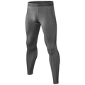 Men's dark grey compression fitness pants with moisture-wicking stretch fabric - Heather Grey