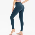 High-waisted yoga leggings in deep blue, elastic compression fabric for fitness - S / Bottoms / Aquamarine