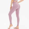 High waist yoga leggings in dusty rose pink, featuring tummy control and butt lift effect - S / Bottoms / Pink Purple