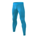 Men's bright blue compression pants with moisture-wicking and elastic dry-fit fabric - Light Blue