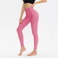 Pink high waist scrunch leggings with honeycomb texture for yoga and fitness workout - S / Bottoms / Rose Red
