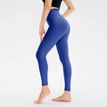 Royal blue high waisted yoga leggings with honeycomb texture and butt lifting design - S / Bottoms / Dark Blue