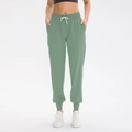Pantalon de jogging femme vert sauge avec cordon et chevilles élastiquées pour yoga - S / Bas / Vert Mousse