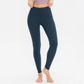 Women's high waisted yoga leggings in dark teal featuring a tummy control design - S / Bottoms / Navy Blue