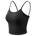Schwarzes, eng anliegendes Fitness-Tanktop mit dünnen Trägern für Yoga und Sport - XL / Schwarz