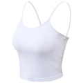 Weißes, eng anliegendes kurzes Sport-Tanktop mit dünnen Trägern für Damen - L / Weiß