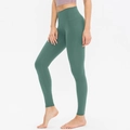 Women's high-waisted fitness yoga leggings in dark teal, stretchy slim fit for running - S / Bottoms / Mysterious Green