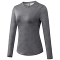 Women's slim fit long sleeve yoga top in heather gray quick-dry breathable fabric - S / Mixed Grey