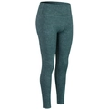 High-waist fitness leggings for women in dark teal with stone marble print pattern - Green Mottled