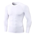 Camiseta de compresión blanca de manga larga para hombre para running y fitness - S / Blanco