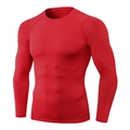 Camiseta de compresión roja oscura para hombre con alta elasticidad para entrenamiento - S / Rojo