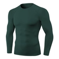 T-shirt de compression vert foncé pour hommes à manches raglan et coupe athlétique - S / Vert Encre Foncé