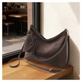 Detail of vintage brown suede tote bag with contrast stitching and matching mini coin purse - Coffee With Small Pouch