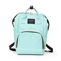 Sac à dos multifonctionnel vert menthe de grande capacité en toile résistante - Bleu clair