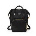 Sac à dos à langer noir multifonctionnel avec fermetures éclair dorées et tissu imperméable - Noir