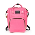 Sac à dos à langer rose rose tendance avec grande capacité et fermetures dorées - Rose