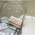 Bolso bandolera cuadrado de cuero blanco crema elegante con logo de MEIXIAOMEI - Blanco