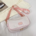 Umhängetasche aus Nylon in Rosa und Beige mit Steppung und goldenen Beschlägen - Ohne Anhänger / Rosa