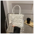 Borsa a tracolla bianca trapuntata con manico e portamonete coordinato incluso - Bianco