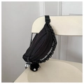 Borsa a tracolla Harajuku nera con catena e ciondolo a forma di mostriciattolo - Nero Con Pendente