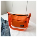 Large capacity orange oxford fabric crossbody bag with adjustable wide shoulder strap - Orange