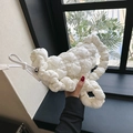 Sac nuage blanc avec texture bouffante plissée et boucle argentée réglable - Blanc